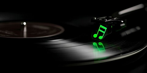 Vintage record player closeup