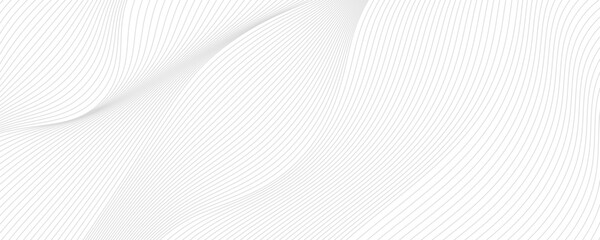 Abstract white and gray color, modern design stripes background with curve lines, wavy pattern. Vector illustration.