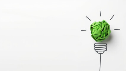 Unleashing Creativity A Green Idea Bulb Illuminating Innovation on White Background Sparking Inspiration and Ingenuity for Bright Solutions and Breakthroughs
