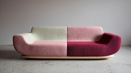 Obraz premium Modern pink and burgundy sectional sofa