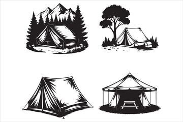 Camping Silhouette SVG &ndash; Outdoor Adventure Cut File for Cricut & Silhouette

