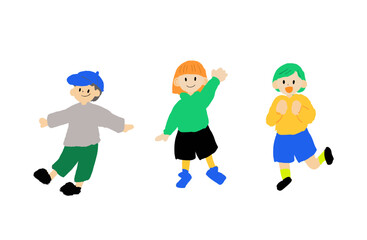 Jumping Kids – Hand-drawn Colorful Children Illustration for Education and Activity Materials