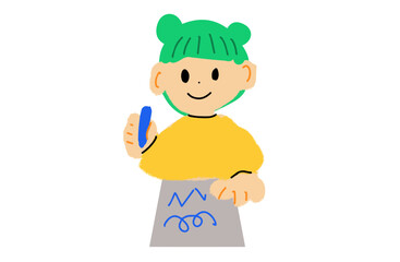 Hand-drawn Illustration of a Child Drawing – Educational, Colorful, Cute
