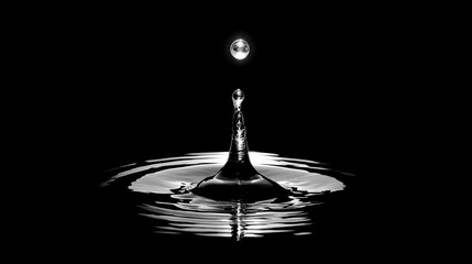 Water droplet impact ripple effect