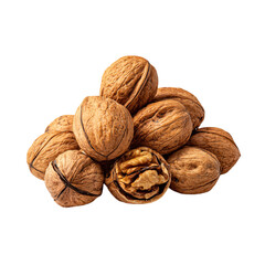 walnuts rich brown isolated on a transparent background