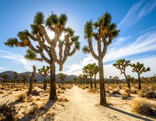 Desert landscape with Joshua trees (1)