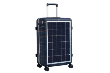 Sustainable travel,  Solar powered suitcase for charging devices on the go.