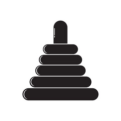 vector flat icon of children's pyramid toy