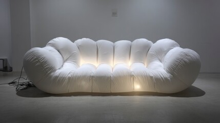 White illuminated modern sofa