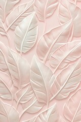 Delicate, light pink, embossed leaves on a pastel background
