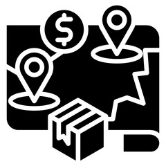 Free Trade Zone glyph icon