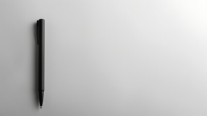 Minimalist Black Pen on Blank White Background for Creative and Philosophical Concepts