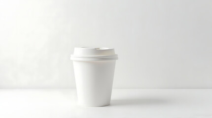 Minimalist White Coffee Cup on White Background Capturing Simple Elegance