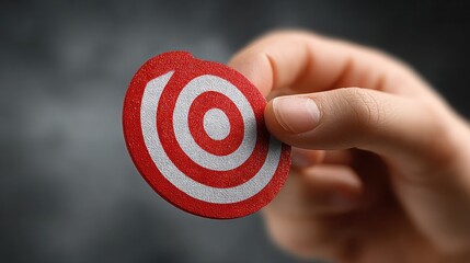 Hand holds target board to represent strategic business planning, goal setting, future financial growth, and vision development through clear objectives and project focus.