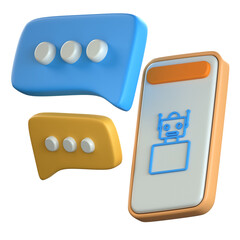 Robot assistant 3D Icon Colorful Design