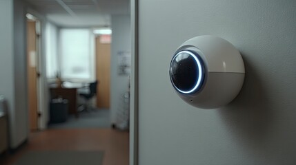 Modern round device mounted on wall