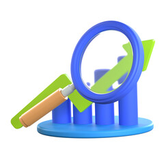 Predictive graph 3D Icon Colorful Design