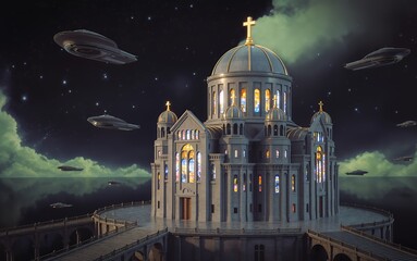 Floating Cathedral in a Dark Cosmic Landscape