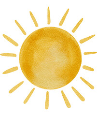 Watercolor Yellow Sun Icon
