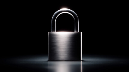 Fototapeta premium Steel Padlock with Soft Light and Shadow