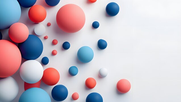 Minimalist 3D Spheres in Red and Blue