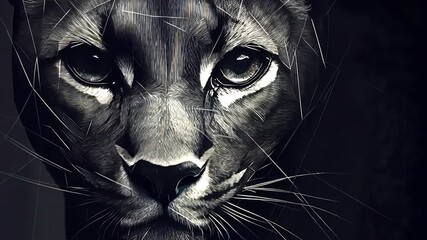 Close-up feline portrait - Powered by Adobe