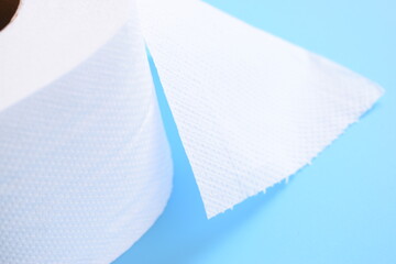 white paper tissue on blue background