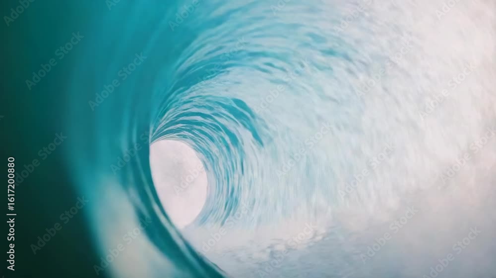 Poster a dynamic surf scene capturing the thrill of riding a wave on the ocean's surface.