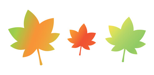 Maple leaves isolated on white background. Autumn elements clip art set.