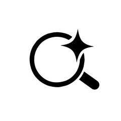 ai search icon. search icon with ai technology. search icon with assistant. magnifying glass icon.