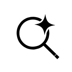 ai search icon. search icon with ai technology. search icon with assistant. magnifying glass icon.