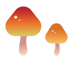 Autumn elements clip art. Vector illustration of mushrooms.