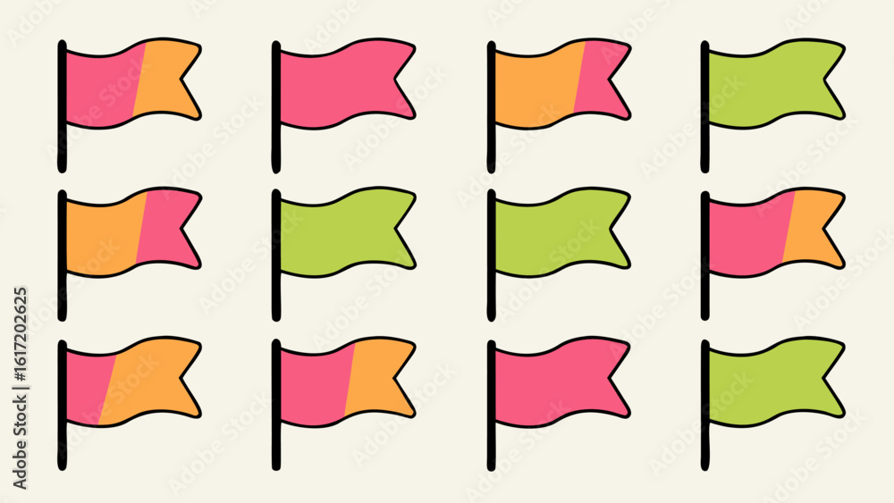 Aufkleber collection of stylized national flags depicted in various artistic representations showcasing moveme