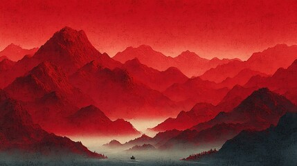 China National Day Background with Red Texture and Space for Text Caption