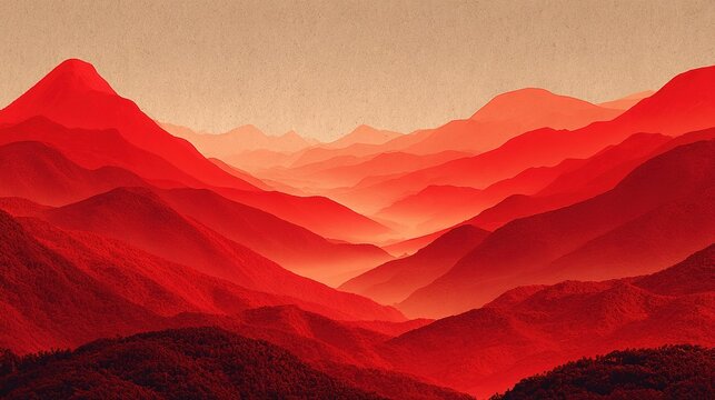 China National Day Background with Red Texture and Space for Text Caption - Powered by Adobe