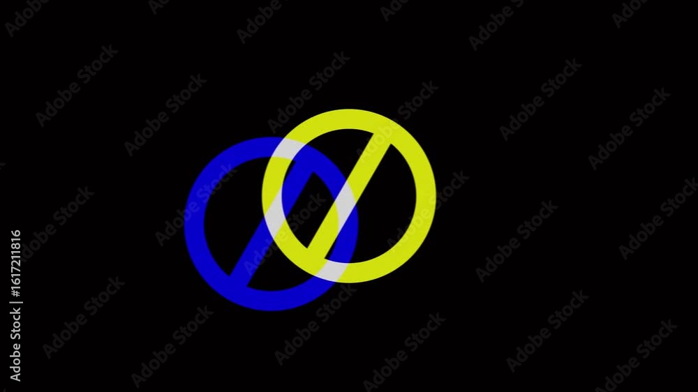 Poster stop mark by glitch effect. 4k background stop sign red icon. warning or no entry forbidden circle a