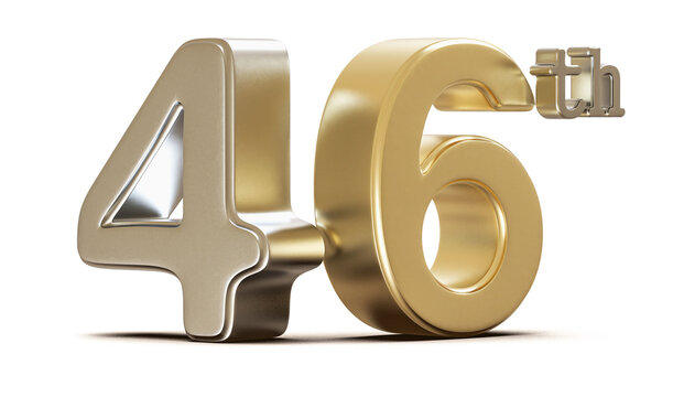 46th Anniversary Golden Number 3D Illustration