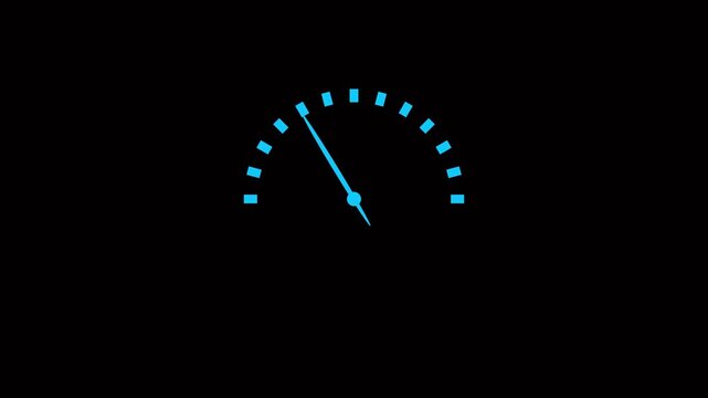 digital speed meter icon sign for car dashboard animated with alpha channel. Animated Speedometer Sign High to Low Gauge Icon.
