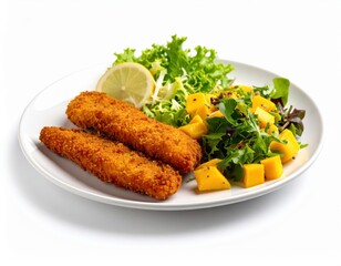 Crispy Fish Fillets with Green Salad