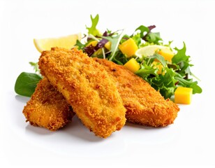 Crispy Fish Fillets with Green Salad