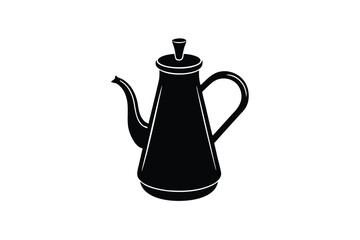Coffee day vector art of a black coffee pot isolated