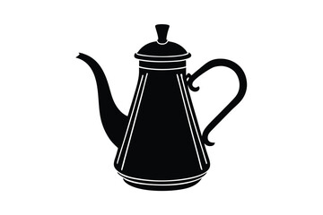 Coffee day vector art of a black coffee pot isolated