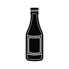 Coffee day vector art of a black bottle with a label isolated