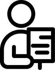 Fototapeta premium Person Reading or Holding a Document Line Icon
