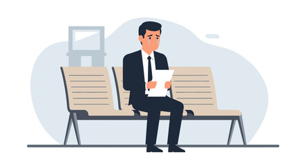 Disappointed Businessman Holds Documents After Failure, Facing Adversity