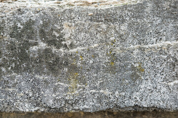 Weathered and cracked concrete wall, displaying age and texture. backgrounds or urban themes