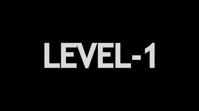 Abstract Level-6 isolated on black background. Game concept next level.level- 1 by glitch effect.