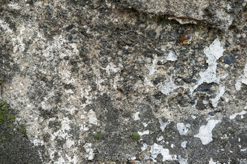 Weathered and cracked concrete wall, displaying age and texture. backgrounds or urban themes