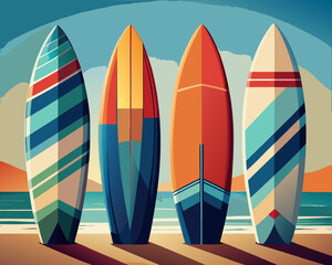 surfboards on the beach