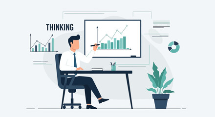 Fototapeta premium Creative Analytics Presentation By Business Professional Showing Company Performance